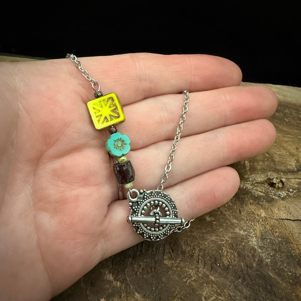 Beaded Czech Glass Toggle Necklace