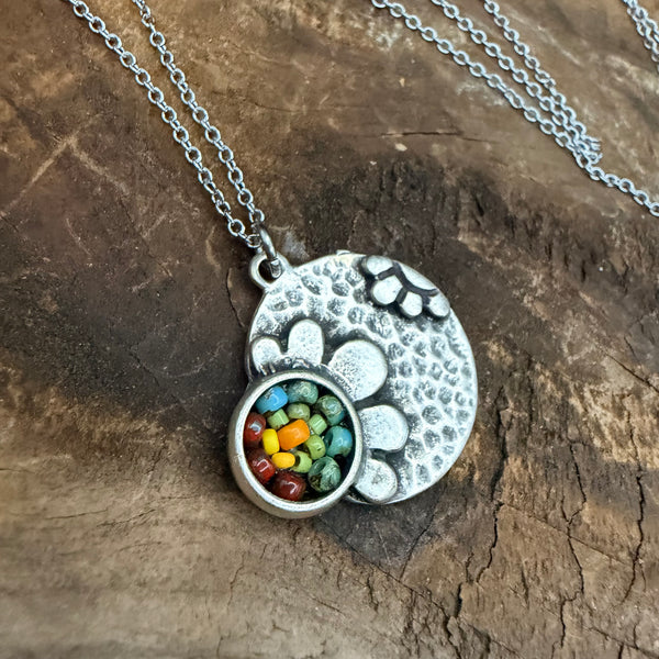 OOAK Mosaic Flower Necklace
