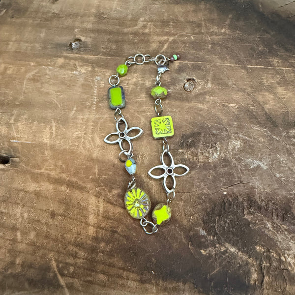 Lime Bloom Link Bracelet