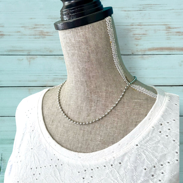 Silver-tone stainless steel layering necklace with lobster clasp