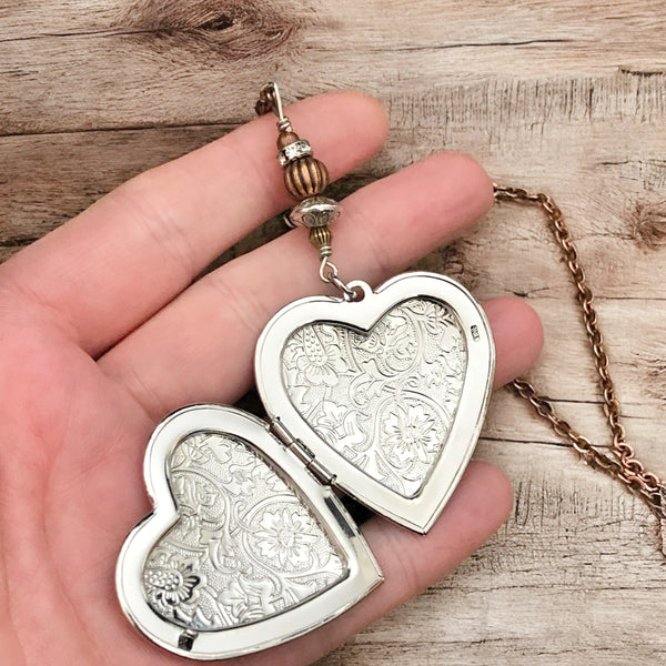Heart Photo Locket Necklace