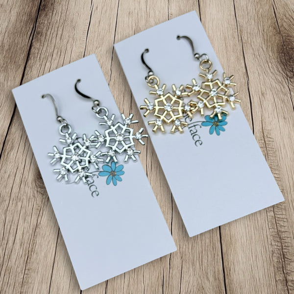 Sparkling Snowflake Earrings