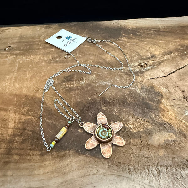 OOAK Mosaic Flower Necklace