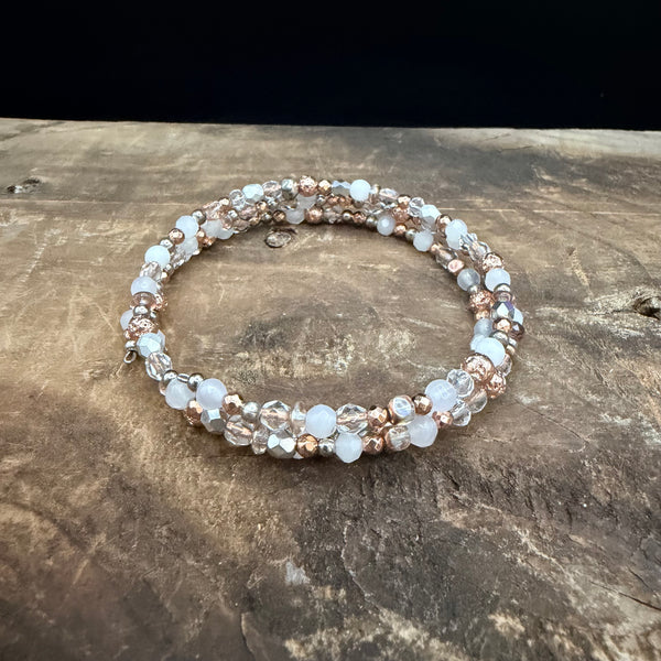 Champagne Glow Memory Wire Bracelet