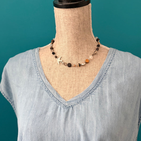 Autumn Sparrow Necklace