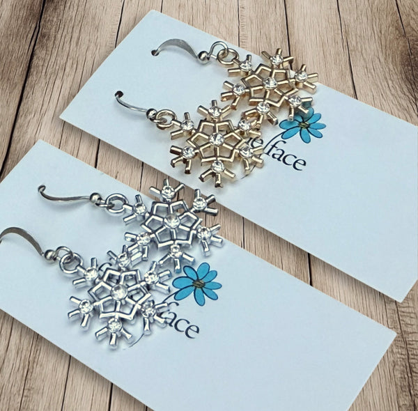 Sparkling Snowflake Earrings