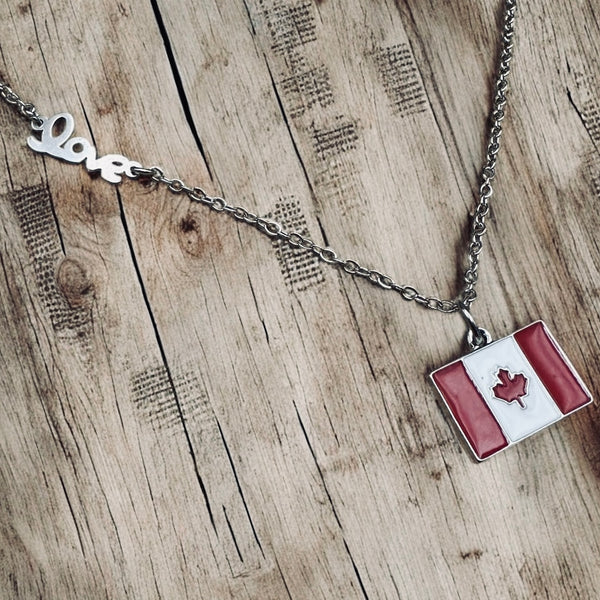 Elbows up Canada Necklace