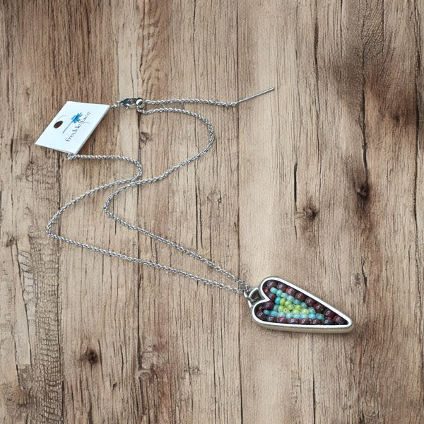 OOAK Mosaic Adjustable Necklace - Heart - M3640