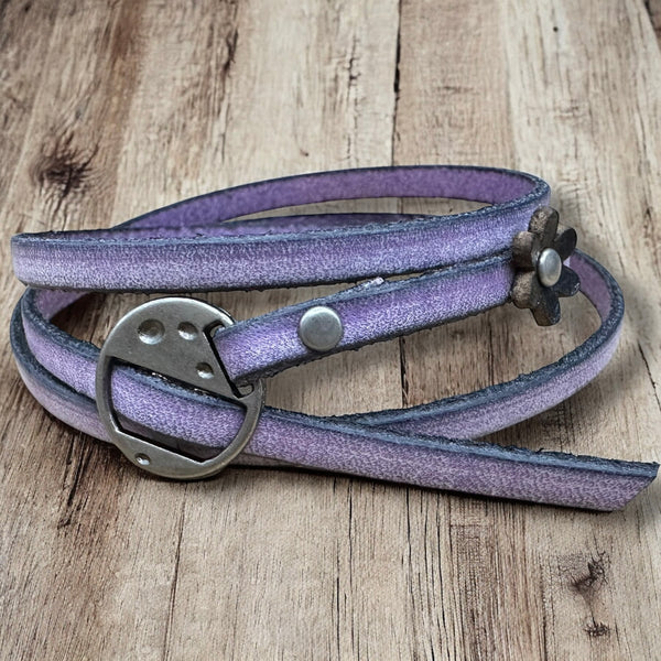 Leather Wrap Bracelets - Boho Style, Unisex Fit, Floral Detail, One Size Adjustable