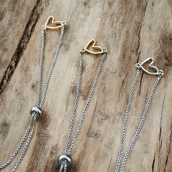 Adjustable Bracelet - Open Heart