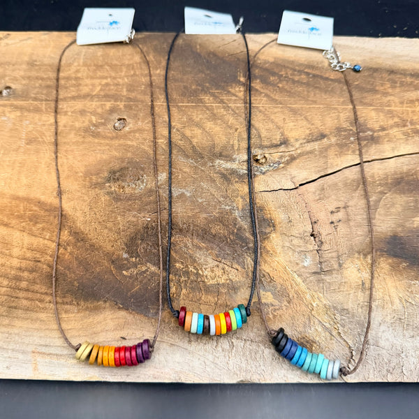 Boho Ember Ceramic Bead Necklace