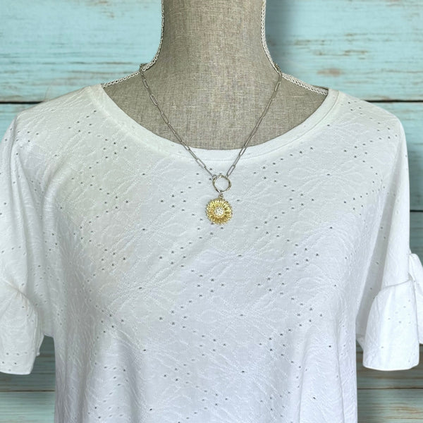 Sunflower Paperclip Necklace