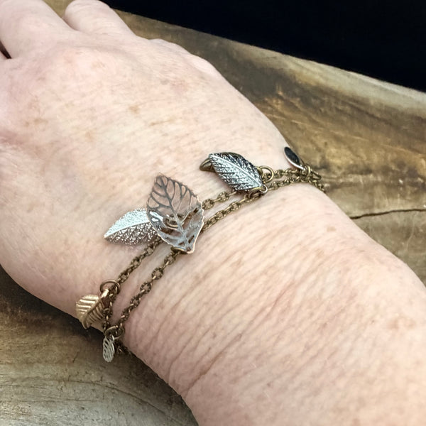 Fallen Leaves Double Chain Bracelet