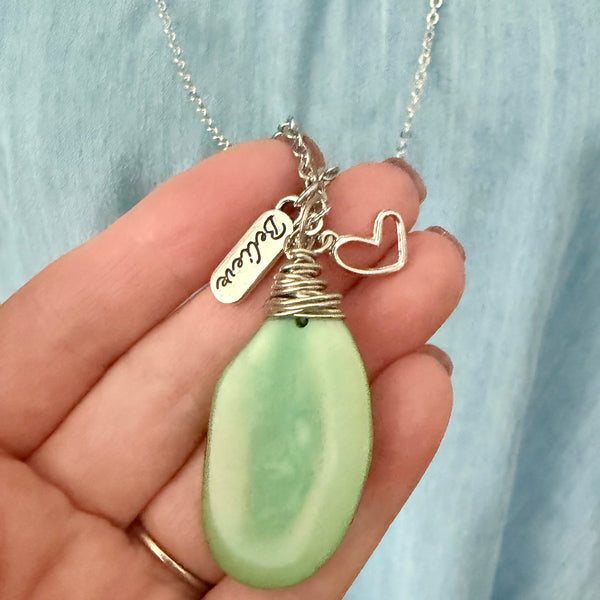 Believe in You – Turquoise Tagua Pendant Necklace