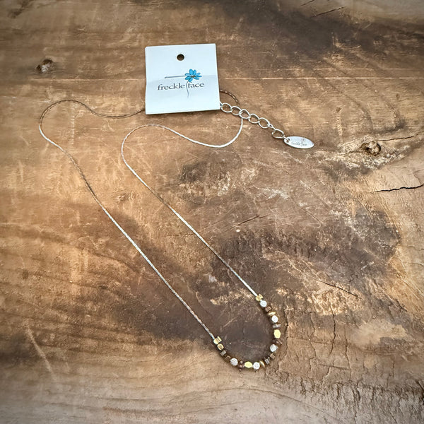 Rustic Luxe Mixed Metal Bead Necklace