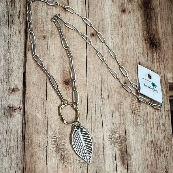 Paperclip Leaf Necklace