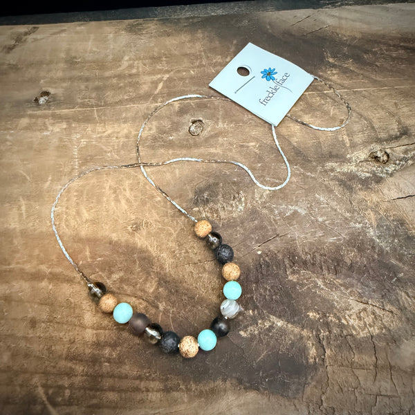 Boho Lava & Turquoise Beaded Necklace