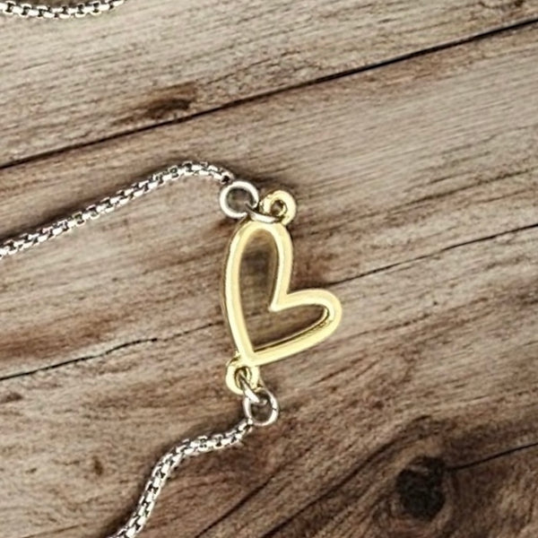 Adjustable Bracelet - Open Heart