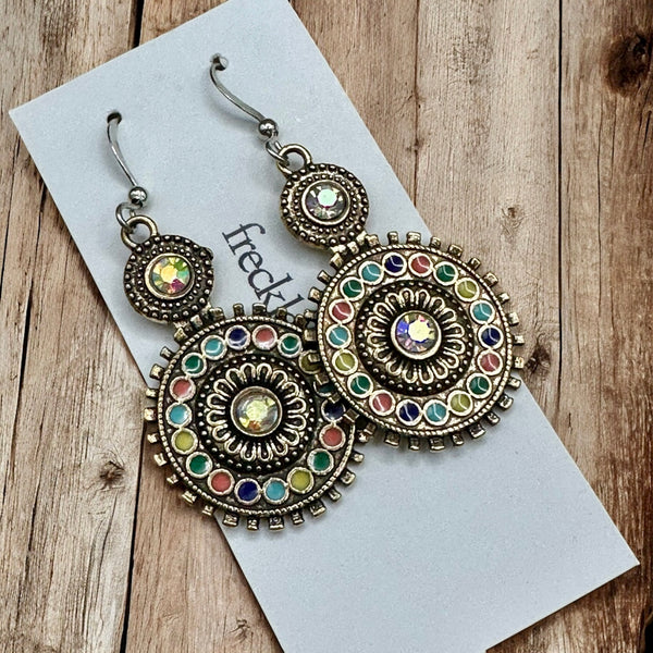 Enamel Sparkle Boho Earrings