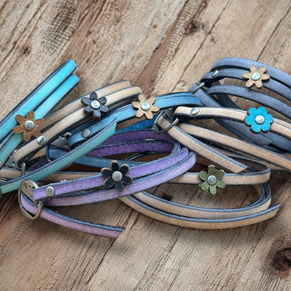 Leather Wrap Bracelets - Boho Style, Unisex Fit, Floral Detail, One Size Adjustable