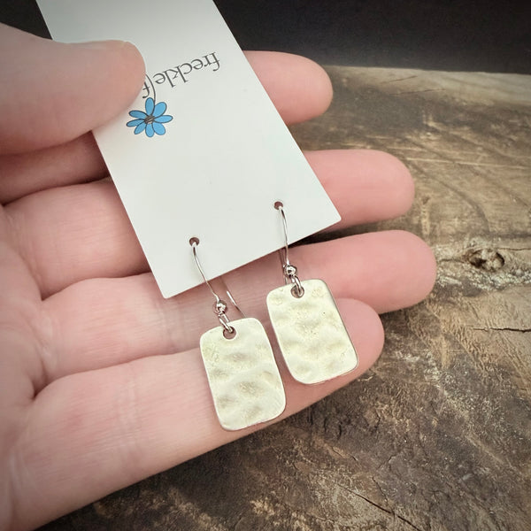 Hammered Rectangle Earrings