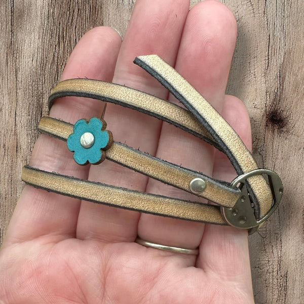 Leather Wrap Bracelets - Boho Style, Unisex Fit, Floral Detail, One Size Adjustable
