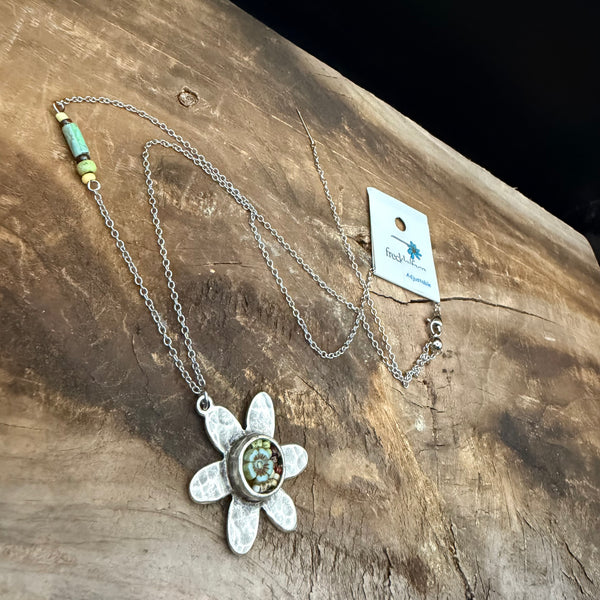 OOAK Mosaic Flower Necklace