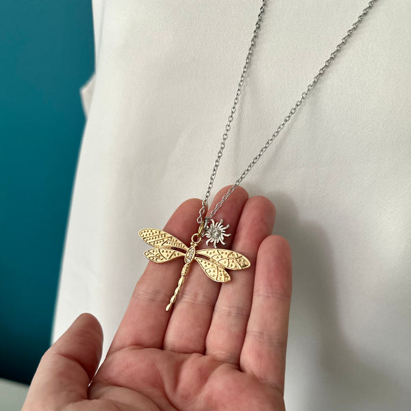 Gold Dragonfly Necklace