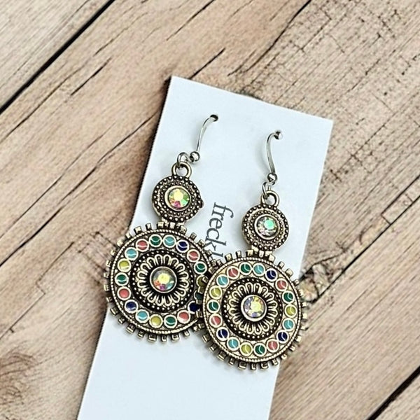 Enamel Sparkle Boho Earrings