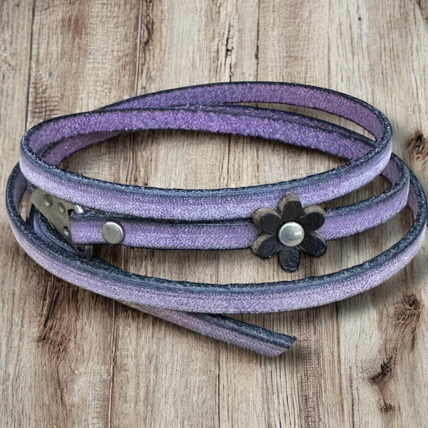 Leather Wrap Bracelets - Boho Style, Unisex Fit, Floral Detail, One Size Adjustable
