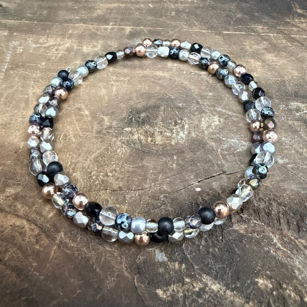 Midnight Glow Memory Wire Bracelet