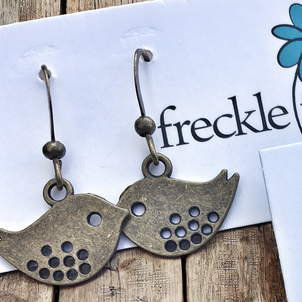 Lightweight minimalist bird hook earrings with cute details