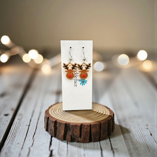 Reindeer Enamel Earrings