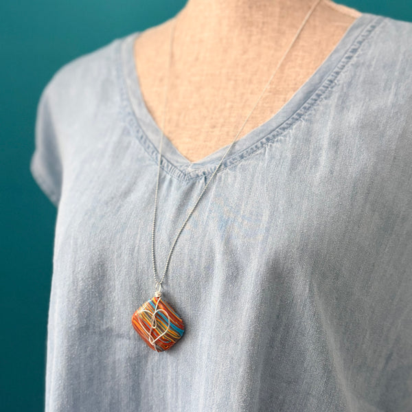 Retro Heart Wrap Necklace - Long