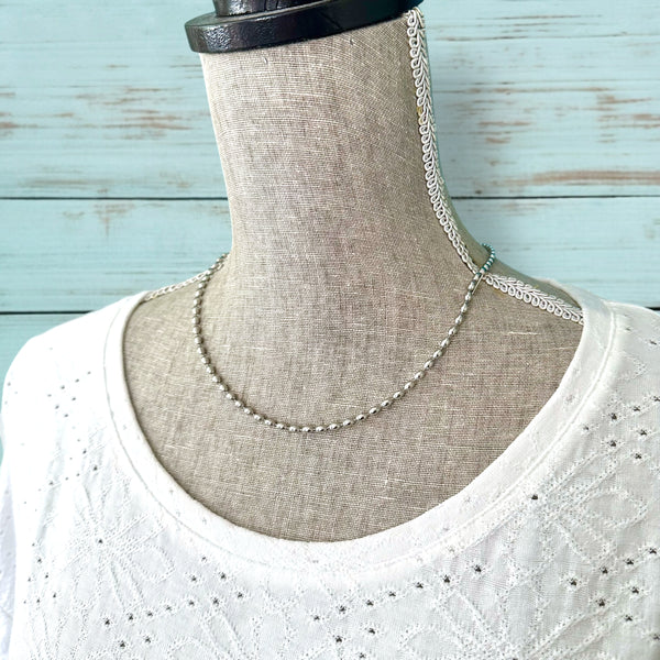 Stainless steel everyday layering chain with sculpted ball links