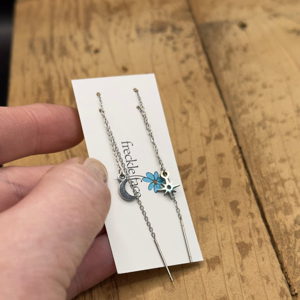 Pull Through Chain Earrings - various designs