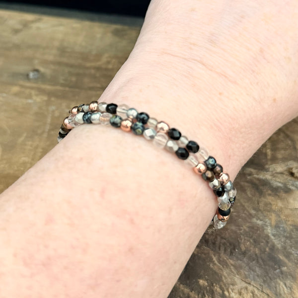 Midnight Glow Memory Wire Bracelet