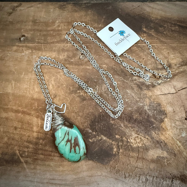 Believe in You – Turquoise Tagua Pendant Necklace