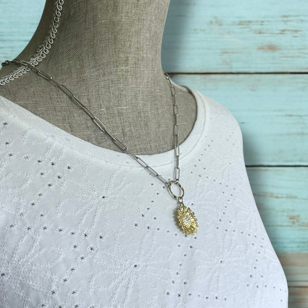 Sunflower Paperclip Necklace