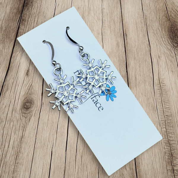 Sparkling Snowflake Earrings