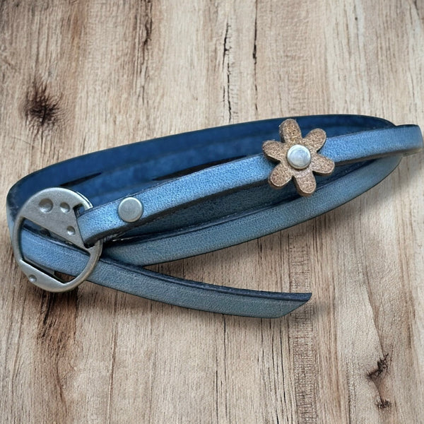 Leather Wrap Bracelets - Boho Style, Unisex Fit, Floral Detail, One Size Adjustable
