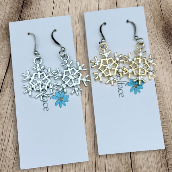 Sparkling Snowflake Earrings