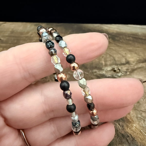 Midnight Glow Memory Wire Bracelet