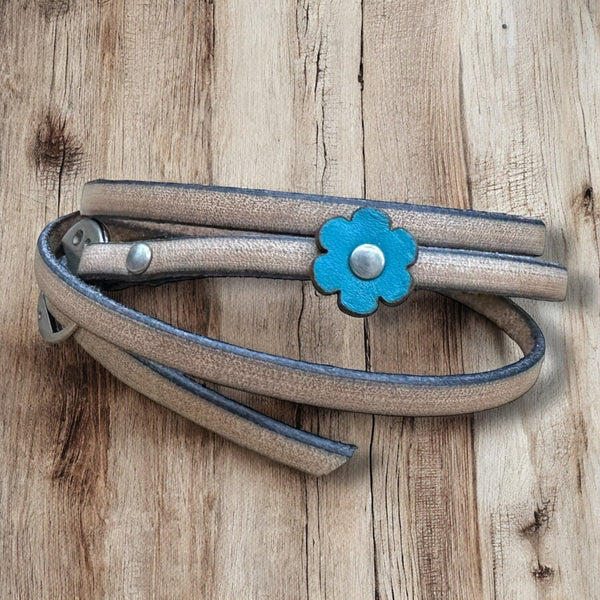 Leather Wrap Bracelets - Boho Style, Unisex Fit, Floral Detail, One Size Adjustable