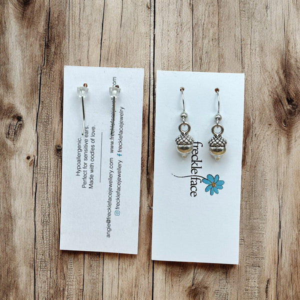 Hook drop dangle nature inspired earrings that are hypoallergenic -- nickel-free