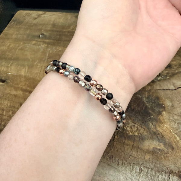 Midnight Glow Memory Wire Bracelet