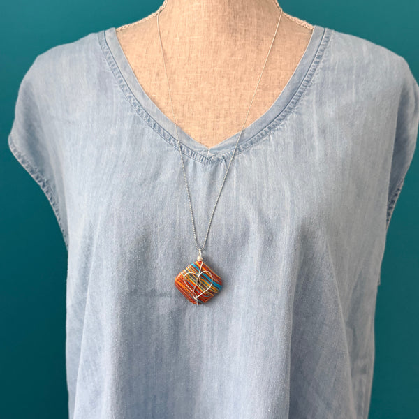 Retro Heart Wrap Necklace - Long