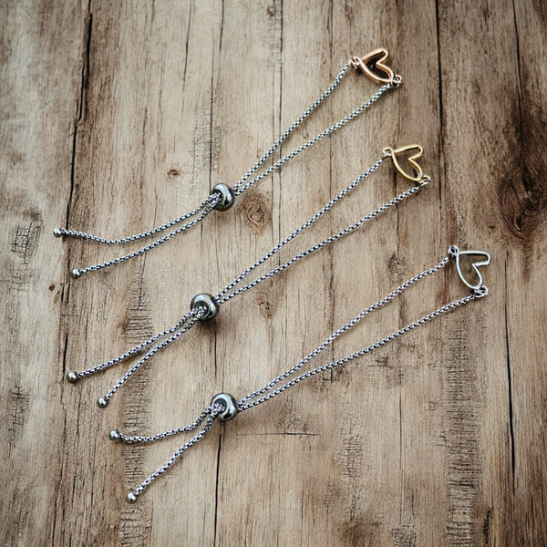 Adjustable Bracelet - Open Heart