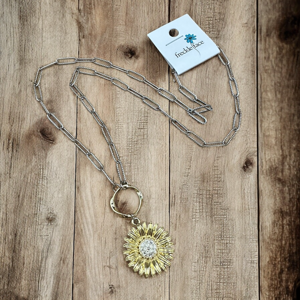 Sunflower Paperclip Necklace
