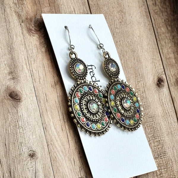 Enamel Sparkle Boho Earrings